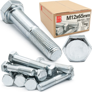 Śruba M12-065 ocynk DIN 931 kl 8.8 (1kg)