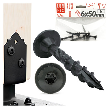 Wkret talerz do slupa 6x50 CZARNY ogn (6szt.)