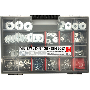 Zestaw podkładek DIN:127,125,9021 M4-M10 (750szt.)