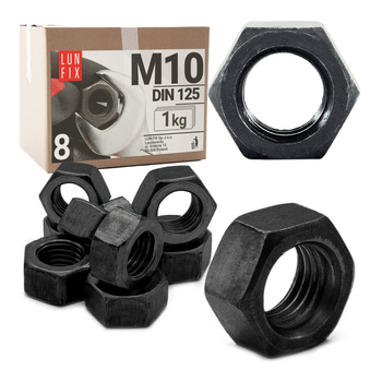 Nakrętka DIN 934 M10 kl 8 czarny ocynk (1kg)
