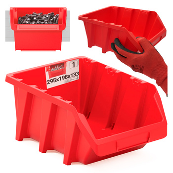 Kuweta warsztatowa czerwona 295x198x133 (1szt.)