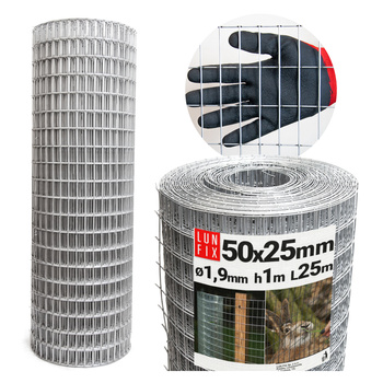 Siatka zgrzew 50*25 fi 1,9 ocynk h1,0m (25mb)