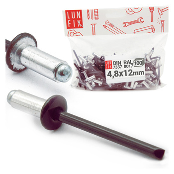 Nit alu stal zrywalny DIN7337 4,8x12 8017 (100szt)