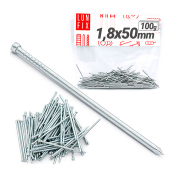 Gwoździe stolarskie oc 1,8x50 m łeb srebr (0,1kg)