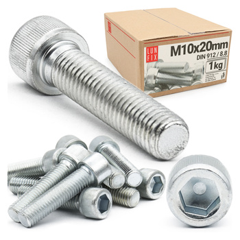 Śruba imbusowa OC DIN 912 M10x020-20 kl 8.8 (1kg)