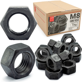 Nakrętka DIN 934 M08 kl 6 czarna (1kg)