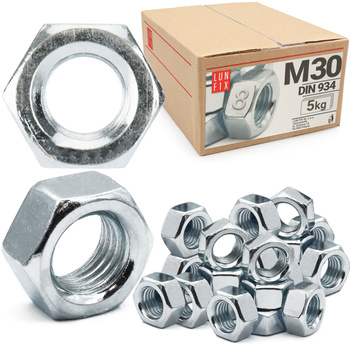 Nakrętka DIN 934 M30 kl 8 ocynk (5 kg)
