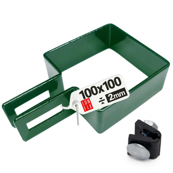 Obejma 100x100 koncowa zielona komplet (1kpl.)