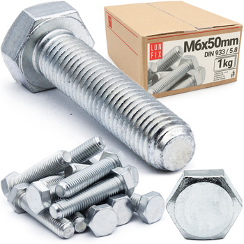 Śruba M06-050 ocynk DIN 933 kl 5.8 (1kg)