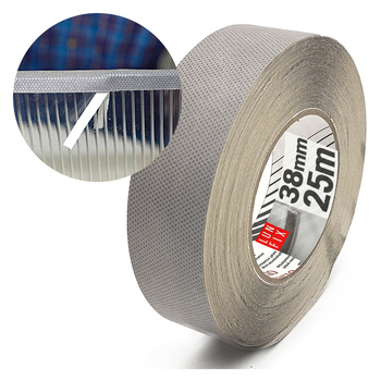 Taśma pełna, biała włóknina 38mm/25m (1szt)