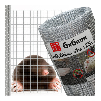 Siatka zgrzew 6*6 fi 0,65 ocynk h1,0m (25mb)