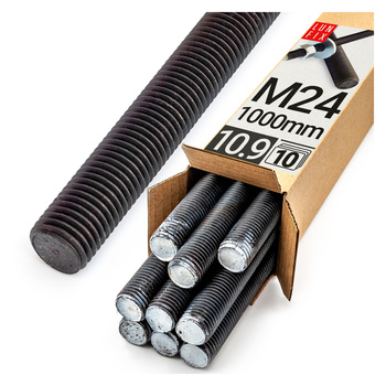 Pręt gwint. 10.9 zestaw czarny M24x1000 (10 szt.)