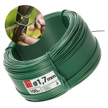 Drut PCV d/1,7 mm 100m zielony ogrodniczy (1rol.)