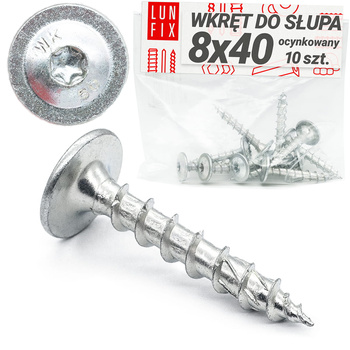 Wkret talerz do slupa 8x40 BIALY ogn 10 szt.