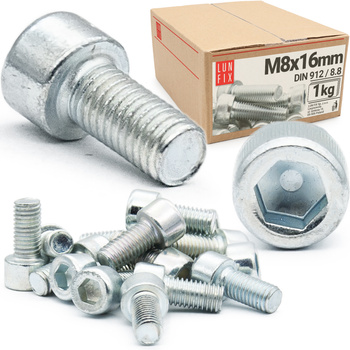 Śruba imbusowa OC DIN 912 M08x016-16 kl 8.8 (1kg)