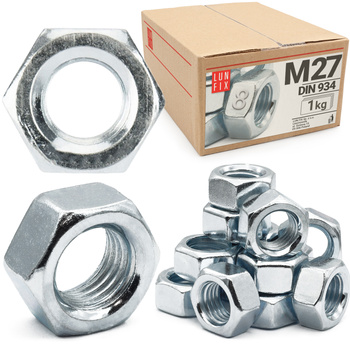 Nakrętka DIN 934 M27 kl 8 ocynk (1kg)