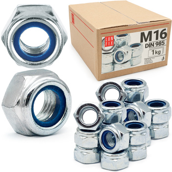 Nakrętka DIN 985 M16 ocynk samokontr. (1kg)