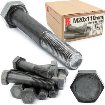 Śruba M20-110 DIN 931 kl 5.8 (1kg)