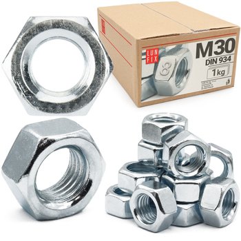 Nakrętka DIN 934 M30 kl 8 ocynk (1kg)