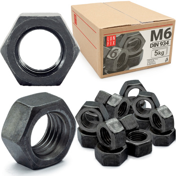 Nakrętka DIN 934 M06 kl 6 czarna (5kg)