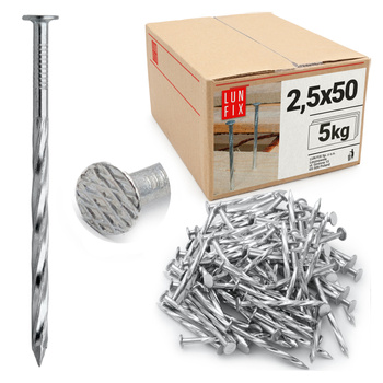 Gwoździe skręcane ocynk 2,5 (3,0)*50 (pak 5kg)