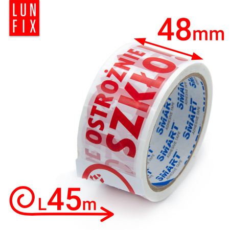 Taśma pakowa "ostrożnie szkło" 48mm/50y (1szt)
