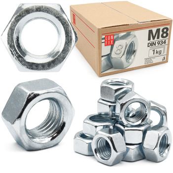 Nakrętka sześciokątna M8 DIN 934 klasa 8 ocynkowana 1kg