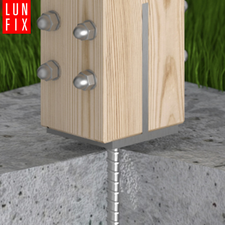 Podstawa słupa wpuszczana 90mm kotwa z prętem do betonu