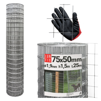 Siatka zgrzew 75*50 fi 1,9 ocynk h1,5m (25mb)