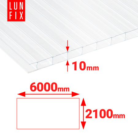Poliwęglan komorowy 10mm bezbarwny 2,1x6m