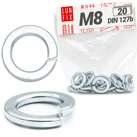 Podkładka sprężysta M8 ocynkowana DIN127 20szt.