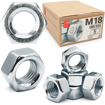 Nakrętka sześciokątna M18 DIN 934 klasa 8 ocynkowana 5szt.
