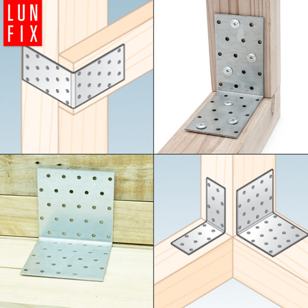 KM17 Kątownik ciesielski montażowy łacznik 100x100x100 gr. 2,0mm 10szt