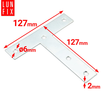 KT127 Lacznik plaski typu "T" 127x127x25x2mm 1szt