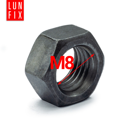 Nakrętka DIN 934 M08 kl 6 czarna (1kg)