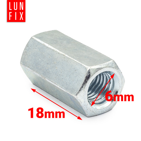 Nakrętka przedłużana 6kat M6x18 oc (10 szt)