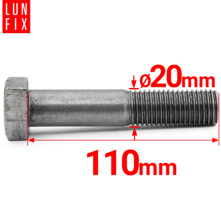 Śruba M20-110 DIN 931 kl 5.8 (1kg)