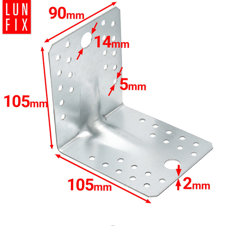 Kątownik z przetłoczeniem KPL2 105x105x90x2,0 10szt.