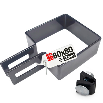 Obejma 80x80 koncowa grafit komplet (1kpl.)