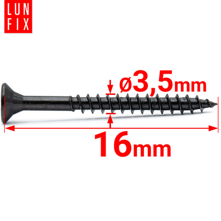 Wkręty uniwersalne 3,5x16 hartowane ocynkowane na czarno 1kg