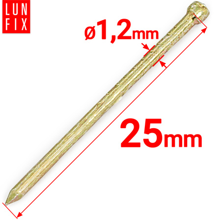 Gwoździe stolarskie 1,4x25mm żółte ocynkowane DIN1152 5kg