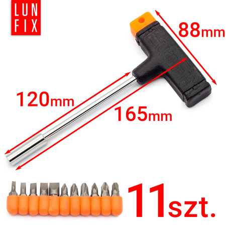 Wkretak z uchwytem typu T, bity x11, 115655 (1op)