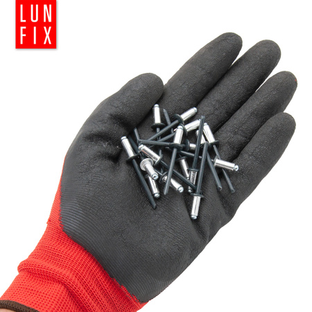 Nity zrywalne 4x10mm aluminiowo-stalowe CZARNE RAL9005 100szt.