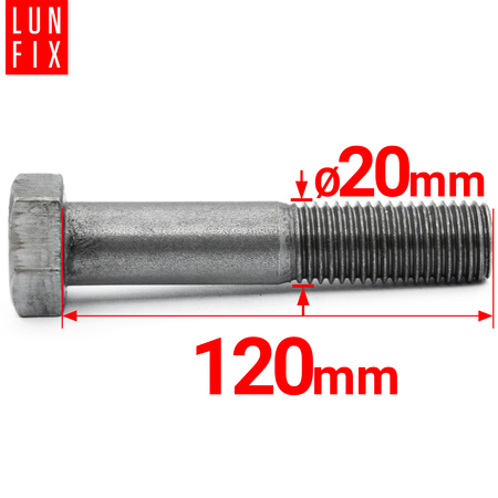 Śruba M20-120 DIN 931 kl 5.8 (1kg)