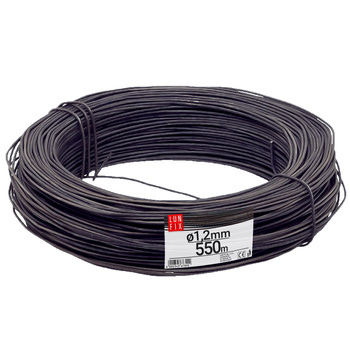 Drut czarny zarzony (miekki) d/1.2mm 5kg (1rol.)