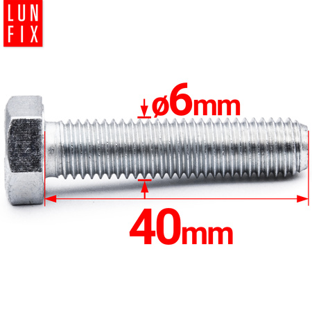 Śruba M06-040 ocynk DIN 933 kl 8.8 (1kg)