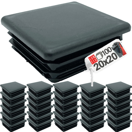Zaślepka kwadrat czarna ZK 20x20/CZ 100szt