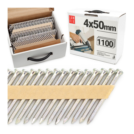 Gwoździe do gwoździarki 50mm 4x50 2 cale ANCHOR na papierze ocynkowane 1100szt.