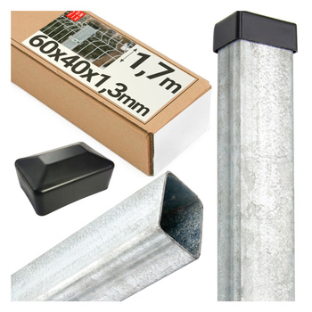 Słupek ogrodzeniowy 1,7m ocynkowany 60x40x1,3mm