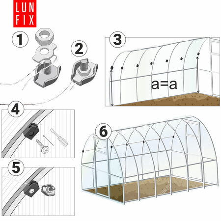 Zestaw do podwiązywania roślin w szklarni 6m (1op)